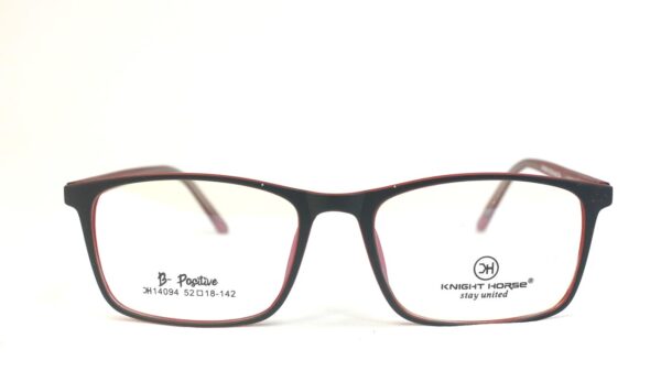 MEN EYEGLASSES Full Shell Frame Rectangle BLACK WITH RED PECFSBK4094 01