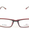 MEN EYEGLASSES Full Shell Frame Rectangle BLACK WITH RED PECFSBK4094 02