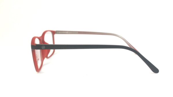 MEN EYEGLASSES Full Shell Frame Rectangle BLACK WITH RED PECFSBK4094 03