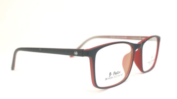 MEN EYEGLASSES Full Shell Frame Rectangle BLACK WITH RED PECFSBK4094 04