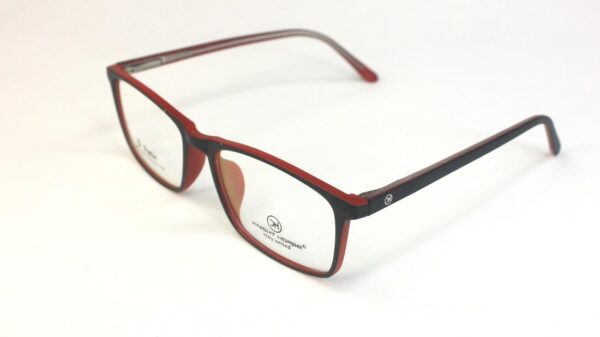 MEN EYEGLASSES Full Shell Frame Rectangle BLACK WITH RED PECFSBK4094 05