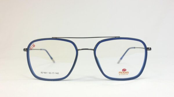 Men Eyeglasses Full SHELL Frame Rectangle BLUE PECFSBL1801 04