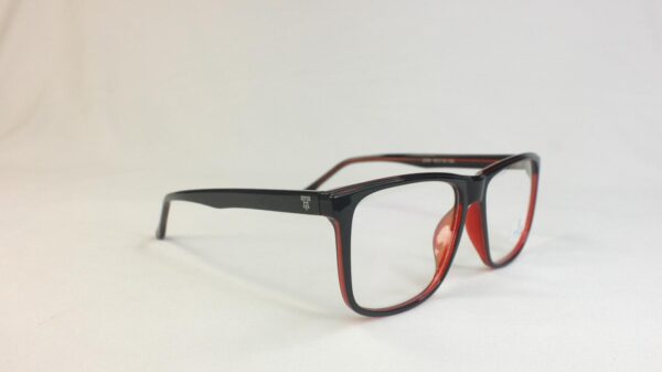 Men EyeGlasses Full SHELL frame SQUARE BLACK with Red PECFSBK2306 01